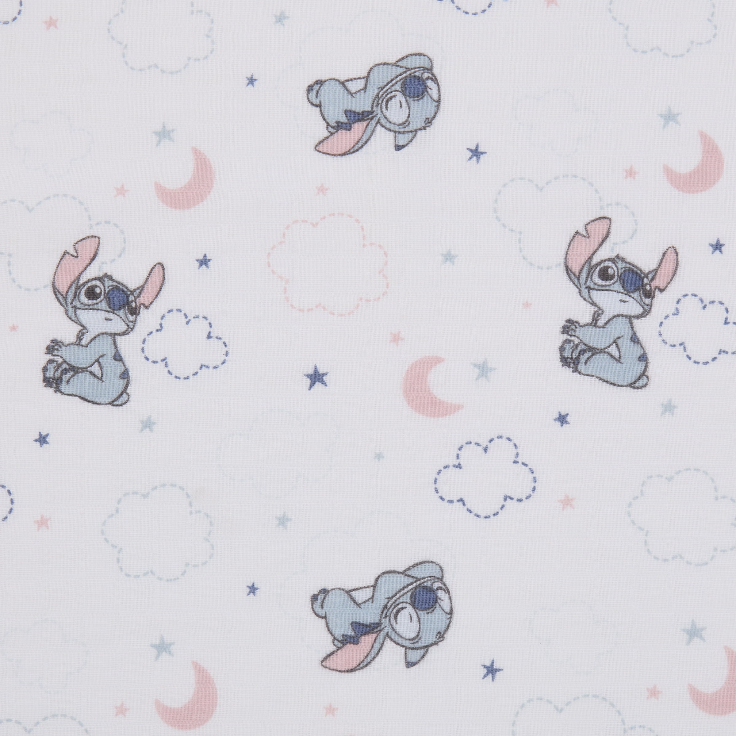 Stitch 2pk Muslin Swaddle, 100% Cotton, Blue, Infant Boy