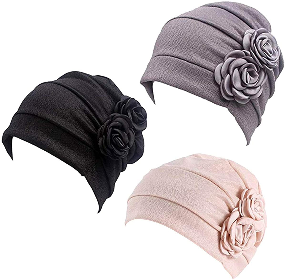 Muslim Women Turban Head Wrap Flower Beanies Hat Cancer Chemo Hair Loss Wrap Cap