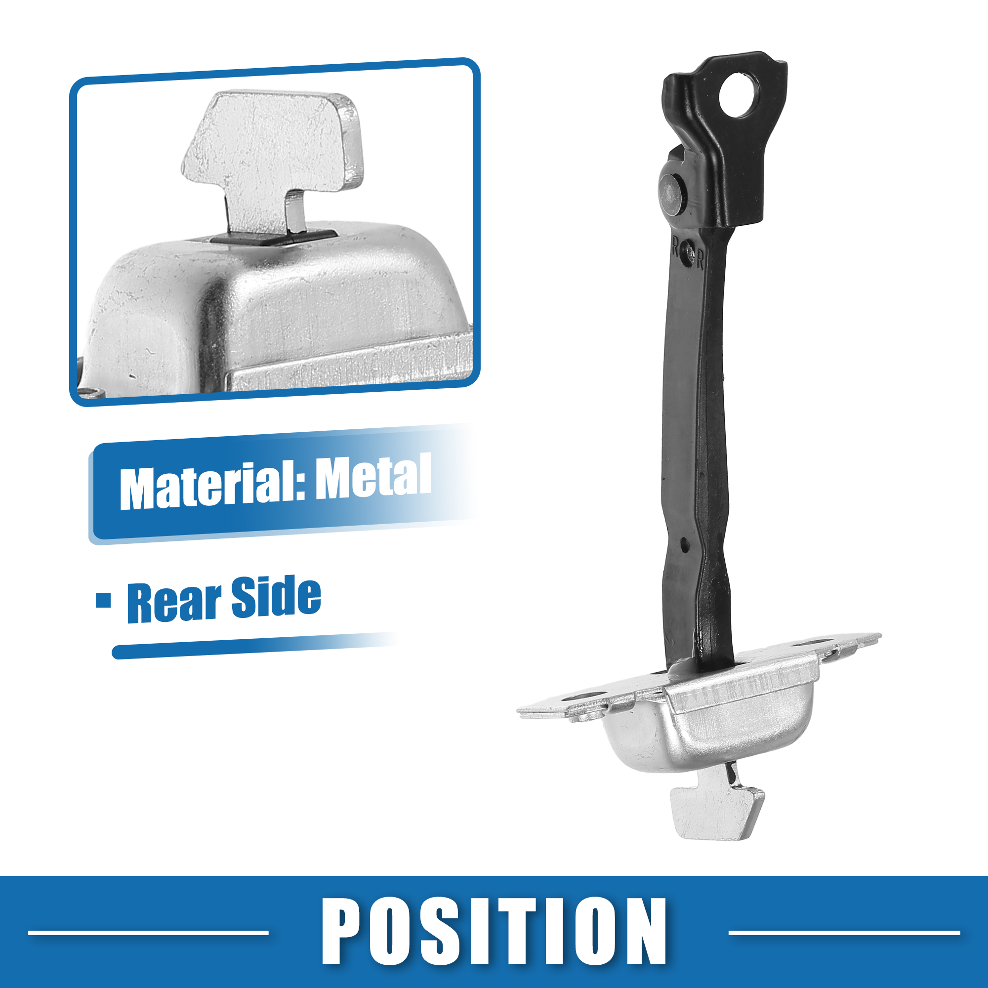 Unique Bargains Door Check Stop Strap for Toyota Prius 2011-2015 Metal Silver Tone