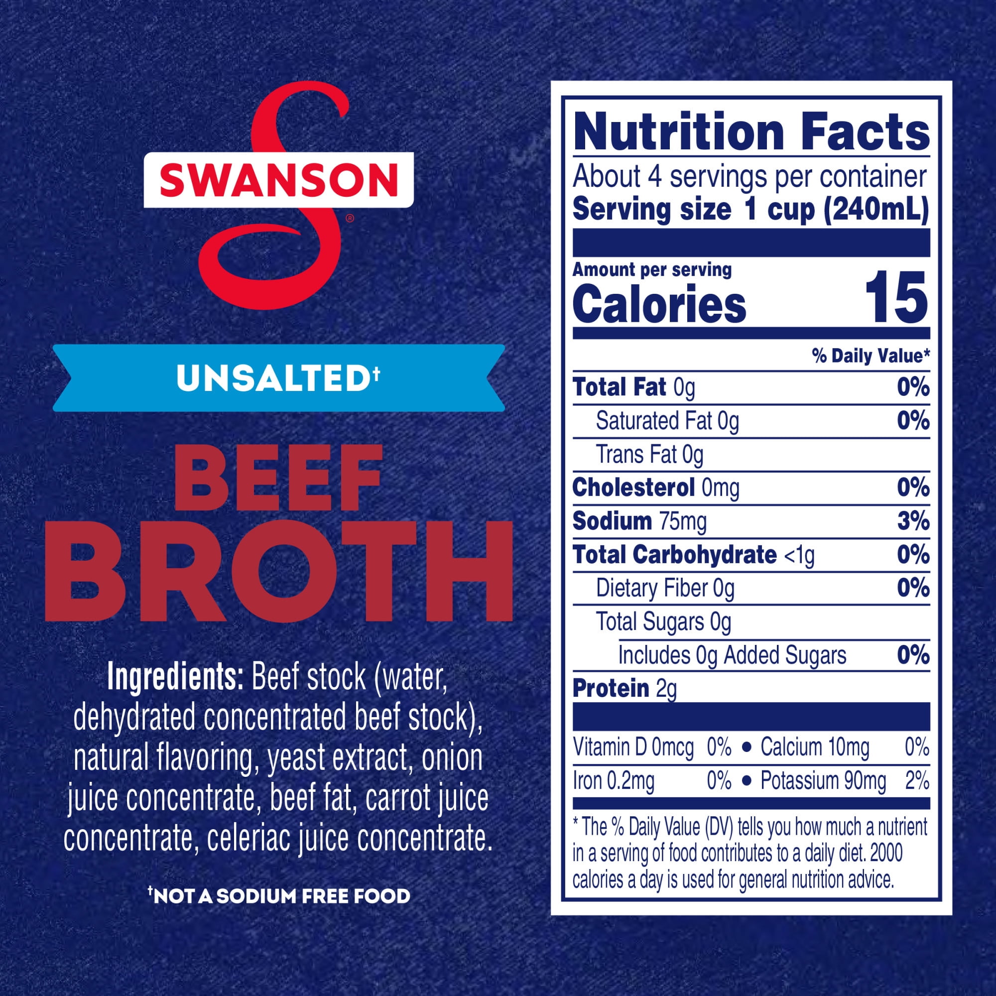 (12 pack) Swanson Unsalted Beef Broth, 32 oz Carton (12 Pack)