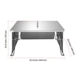 thumbnail image 4 of KFFKFF Square Fire Pit Heat Shield, 25.4x25.4x14.6 inch Outdoor Burner Cover, Stainless Steel Wood Burning Heat Reflector with Foldable Legs & Carry Handle for Camping and Bonfires, 4 of 9