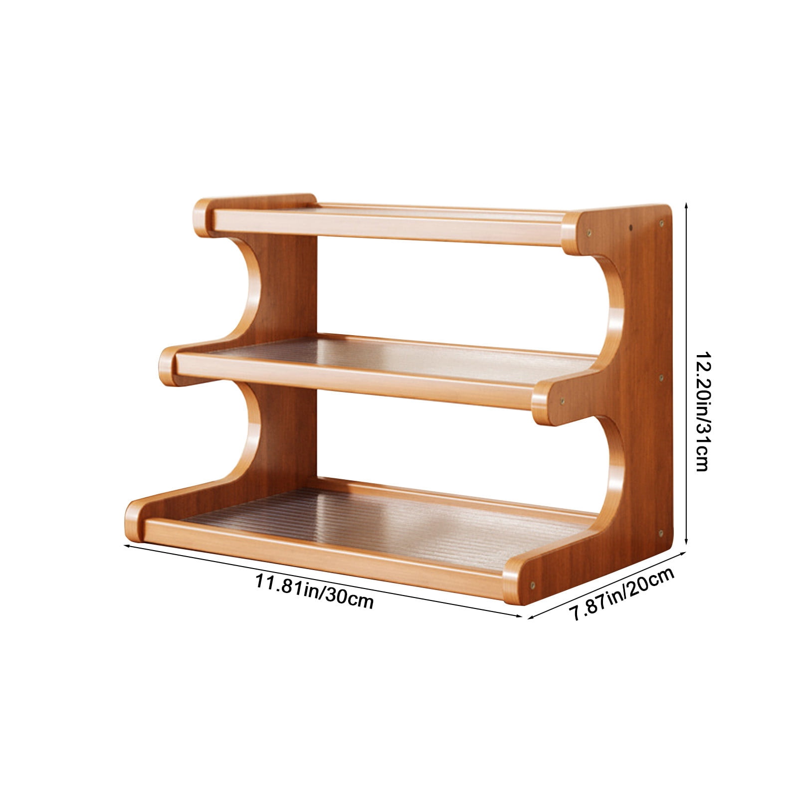 MORESEC under $5 Desktop Storage Shelf, Three Layer Desktop Shelf Wood Storage Rack, Novelshelf Organizer for Office Home Dorm, Multi Tier Desk Organizer for Supplies Decor