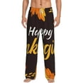 thumbnail image 2 of Picia Happy Thanksgiving 1 Mens Soft Woven Cotton Elastic Waistband Sleep Pajama Pant Lounge Sleep Pant With Pockets And Drawstring-Medium, 2 of 9