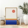 thumbnail image 2 of PixonSign Framed Canvas Print Wall Art Neon Sea Horizon Below Orange Sun Abstract Wilderness Illustrations Modern Art Rustic Multicolor Neon Boho Decor for Living Room, Bedroom - 24"x36" Natural, 2 of 5