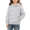 thumbnail image 2 of PureCasa Girls' Sweatshirts 3-14 Years Pullover Hoodie Long Sleeve Drawstring Oversized Street Sweatshirts with Pocket, 2 of 9
