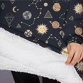 thumbnail image 3 of Oversized Wearable Blanket Hoodie,Dark Blue Sun Moon Cloud Star Pattern Sherpa Blanket Hoodie with Super Pockets,Super Warm Fuzzy Pullover for Women & Men, 3 of 6
