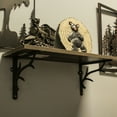 thumbnail image 3 of Zeckos Brown Cast Iron Deer Antler Wall Décor Shelf Brackets Set of 2, 3 of 8