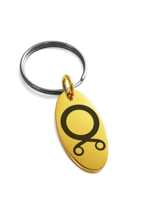 Stainless Steel Troll Cross Viking Norse Engraved Small Oval Charm Keychain Keyring