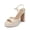 BEIGE, variant on Platform Heels for Women, Square Toe Chunky High Heels Ankle Strap Sandals for Wedding Party Formal Event