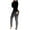 Black, variant on Women's Onesie Butt Button Back Flap Jumpsuit One Piece V Neck Long Sleeve Bodycon Romper Pajamas Playsuit