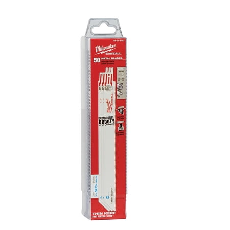 UPC: 0045242253524 | Milwaukee-48-01-8187 9 in. 14 TPI Thin Kerf Ice Hardened SAWZALL Blades (50 Pk)