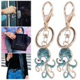 thumbnail image 4 of Llavero, llavero de 2 piezas, moda portátil con forma de pulpo para cinturones, asa con cremallera, regalos para bolsos(15 * 6 * 3cm-Azul + azul) bolso Llavero Higoodz Artesanía, 4 of 7