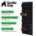 thumbnail image 2 of GORILLA GRIP Over the Door Shoe Organizer, 24 Extra Large Breathable Mesh Pockets, Space Saving Hanging Storage Holder, 4 Hook Closet Rack Hanger, Hangs on Closets for Shoes and Accessories, Black, 2 of 9