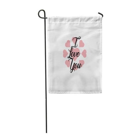SIDONKU Valentine's Day Love Stickers with I You Text Mobile Messages Social Media Garden Flag Decorative Flag House Banner 28x40 inch