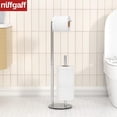 thumbnail image 4 of NIFFGAFF Brushed Nickel Toilet Paper Holder Stand,Free-Standing Toilet Paper Storage,Stainless Steel Toilet Tissue Paper Roll Storage Shelf and Dispenser Holds 3 Paper Rolls,Bathroom Accessories, 4 of 6