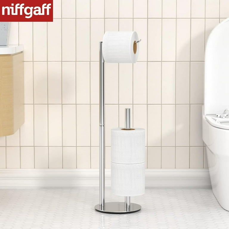niffgaff Brushed Nickel Free-Standing Toilet Paper Holder
