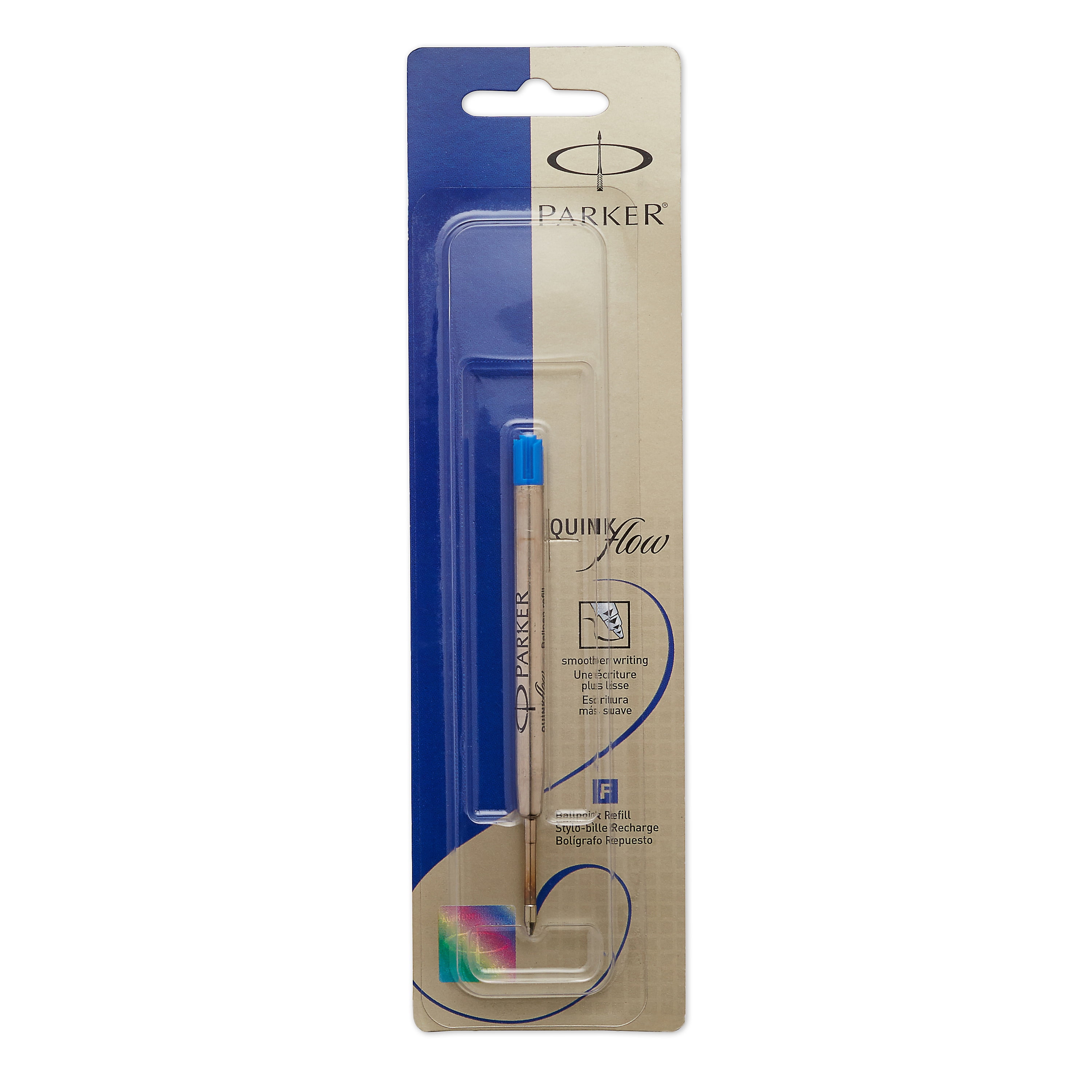 4X Parker Quink Flow Ball Point Pen BP Refill Refills Fine Nib Blue Ink 