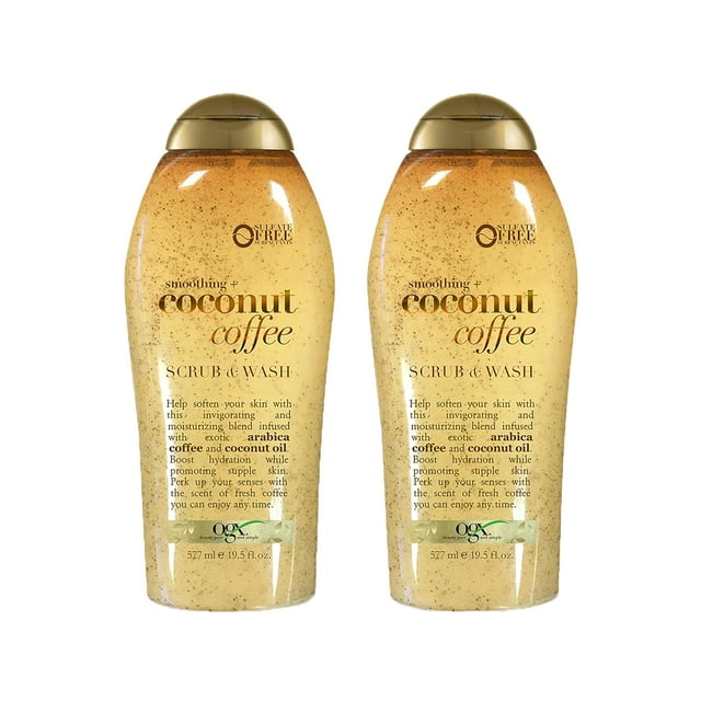 Exfoliante corporal OGX Smoothing + Coconut Coffee, 575 ml, paquete de 2