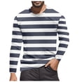 thumbnail image 4 of Mens Casual Striped T-Shirts Crew Neck Long Sleeve Tops Classic Breton Striped Tees for Daily Wear, 4 of 8