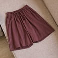 thumbnail image 4 of Satin Pajama Shorts with Pockets Women’s Home Shorts Elastic Waist Drawstring Comfy Pajama Shorts Loose Casual Summer Boxer Shorts Loungewear Coffee 3XL, 4 of 6