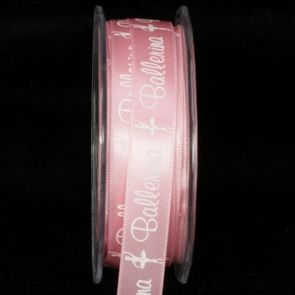 The Ribbon People Pink and White Ballerina Wired Craft Ribbon 0.5" x 108 Yards