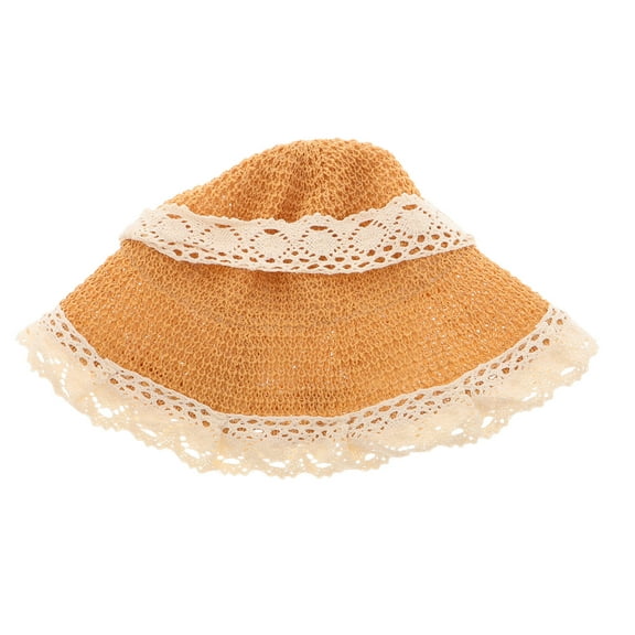 FRCOLOR Girl Summer Sun Hat Baby with Cute Lace Wide Brim Sun Visor Cap for Beach Vacation and Outdoor