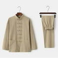thumbnail image 2 of Felirenzacia Tang Suit Men Hanfu Chinese Traditional Clothes Kung Fu Shirt Uniform Long Sleeved Coat Tops and Pants, 2 of 3