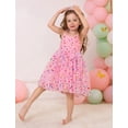 thumbnail image 2 of IBTOM CASTLE Toddler Baby Girls Boho Rainbow Tutu Floral Sequin Sleeveless Backless Ruffle Tulle Dress Princess Birthday Party Sundress 5-6 Years Pink Colorful Dots, 2 of 8