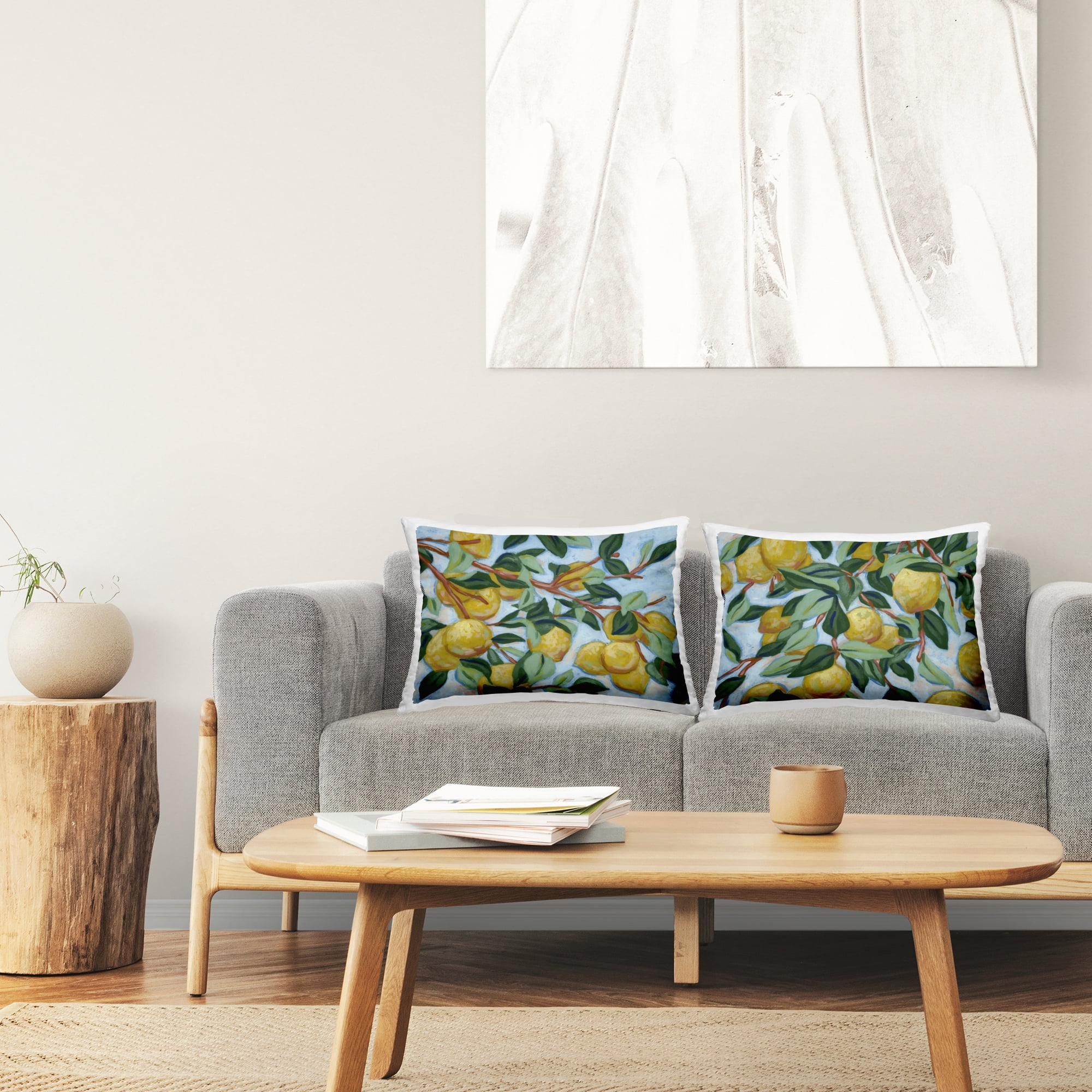 Stupell Industries Sunshine Lemon Tree 2 Piece Decorative Printed Throw Pillow Set, design by June Erica Vess