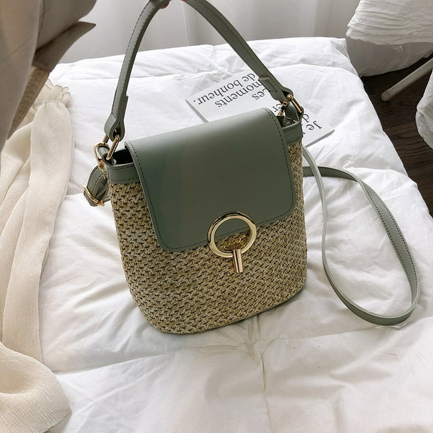 Bolso Pequeno Paja para Mujer Bolso Cruzado Verano 2020 Cartera Y Bolso para Mujer Bolso Hombro Tipo Bandolera para Mujer Verde TXW 369057.01 Btafrte