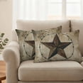 thumbnail image 2 of Vintage Farmhouse Outdoor Waterproof Pillow Covers, Rustic Western Texas Star Shabby Art Decorative Rectangle Throw Pillowcase Sofa Cushion Sham for Patio/Couch/Chair, 20"x12" 2 Pack, 2 of 8