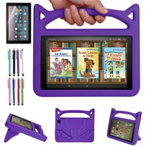 Epicgadget Case for Amazon Fire HD 8 / Fire HD 8 Plus (12th Generation, 2022 Released) - Lightweight Shockproof Handle with Stand Kids EVA Cover Case   1 Screen Protector and 1 Stylus (Purple)
