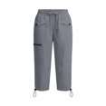 thumbnail image 5 of LIBRCLO Womens Capri Pants Drawstring Elastic Waist Cargo Pants with Pockets Summer Jogger Outdoor Sports Comfortable Trousers, 5 of 8