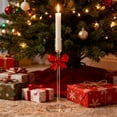thumbnail image 3 of Mbvtdt 2pc Red Bow Glass Taper Candle Holders,Glass Candlestick Holder Decor,Fashioned Glasses Clear Reinforced Stems,for Candle Stand Candle Sticks Holder Decor for Table Centerpiece Decor,B, 3 of 6