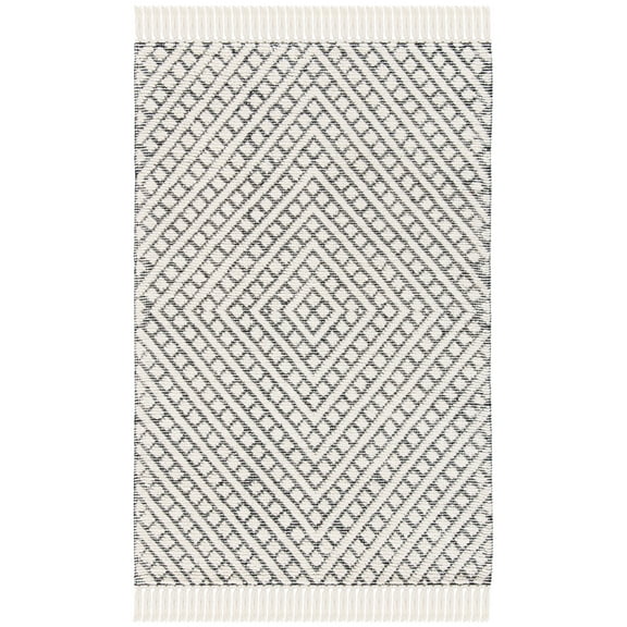 SAFAVIEH Natura Bradach Geometric Area Rug, Ivory/Black, 2'3" x 4'
