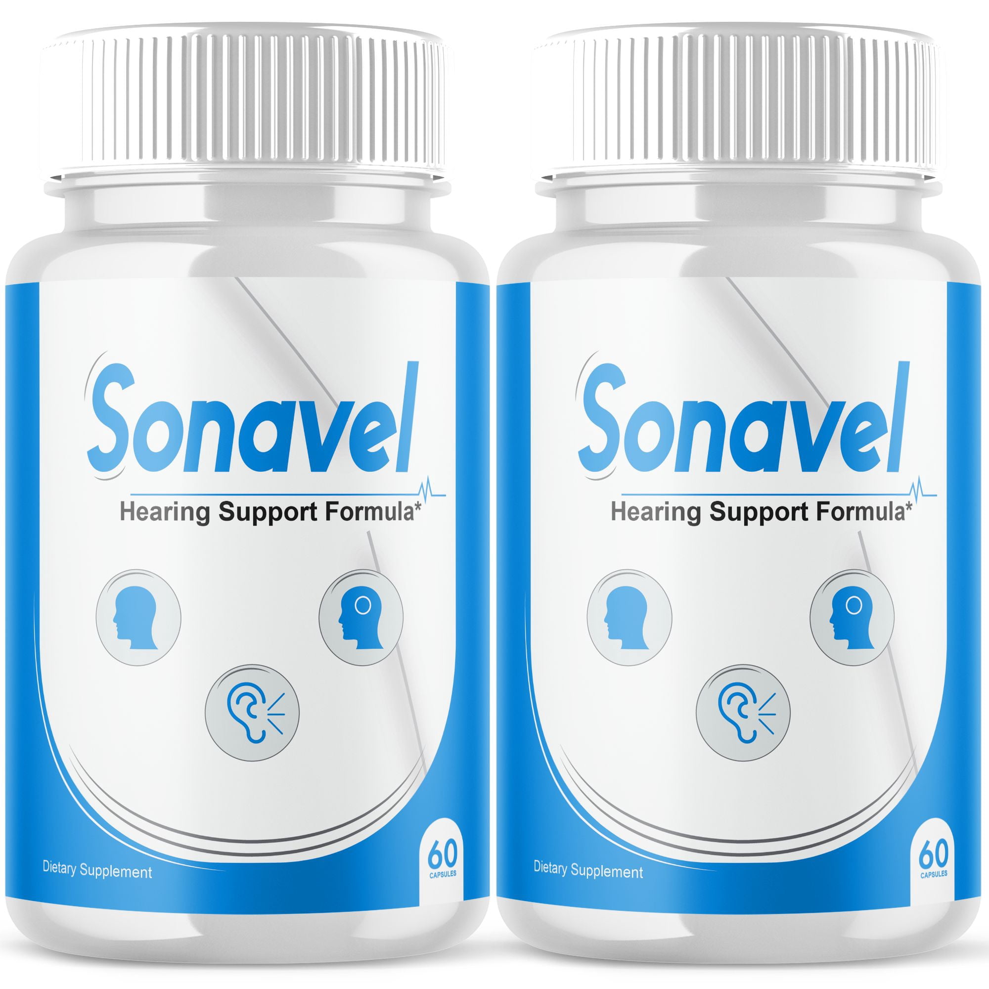 (2 Pack) Sonavel Supplement Pills- For Hearing Support Tinnitus - Premium Formula - White Color Pills and One Size - 120 Capsules