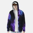 thumbnail image 2 of Gaeub Purple And Blue Nebula Men's and Women's UPF 50+ Long-Sleeved Sun Protection Clothing, Fishing Shirt Long Sleeve Zip-X-Large, 2 of 7