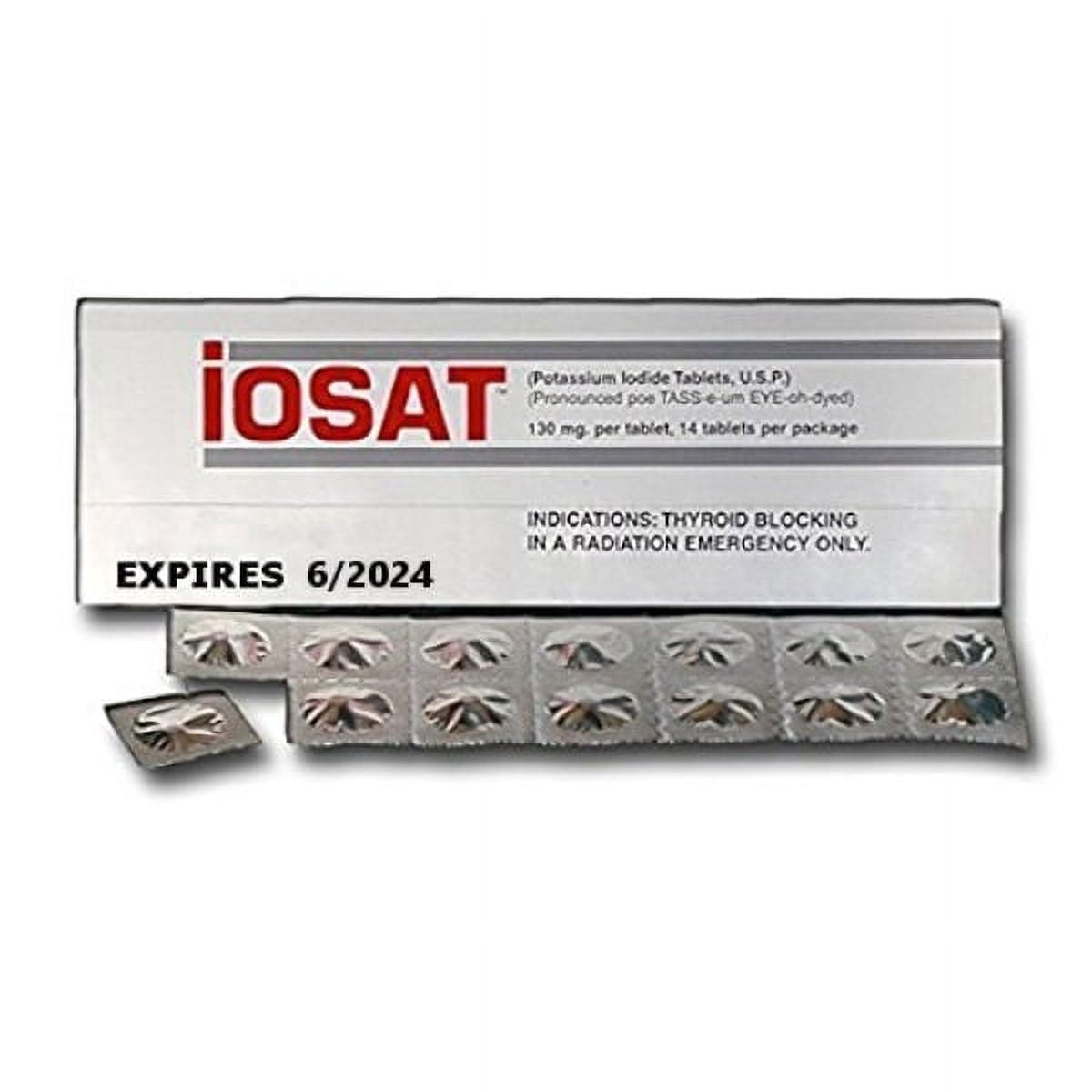 iOSAT Potassium Iodide Tablets, 130 mg – 10 Packs (14 Tablets Each) | Exp 2032 | Radiation Emergency Thyroid Protection