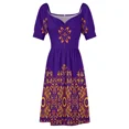 thumbnail image 4 of Fiery Floral Folk Pattern Sleeveless Dress elegant dress Aesthetic clothing Women's dresses, 4 of 6