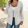 thumbnail image 1 of MKLEKYY Orange Sweater Women Solid Color Button Down V Neck Loose Long Sleeved Cardigan Long Fuzzy Sweater, 1 of 1