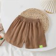 thumbnail image 4 of mgoYE Toddler Boys 1 Pack Cotton Sport Jogger Shorts,Kids Summer Solid Active Short Pants 1-10T(Coffee,5-6 Years), 4 of 6