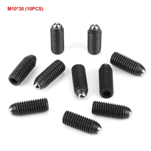 10pcs M10 Filetage Hexagonal Douille en Acier au Carbone Ressort à Billes (M10 * 30)