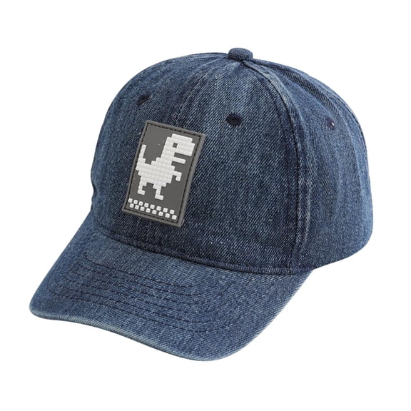 lnmuld Kids Distressed Denim Dinosaur Print Baseball Cap UPF 50 Sun Hat Size:2-8 Years