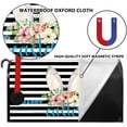 thumbnail image 5 of Happy Easter Mailbox Cover Cute Easter Bunny Spring Flower Abstract Rabbit Head Magnetic Mailbox Cover Standard Size 18x21 Inch Black and White Striped Mailwrap Post Box Cover for Garden, 5 of 6