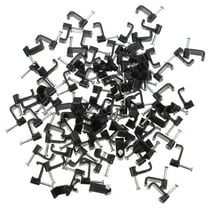 100 Pcs Hooks Steel Nail Cable Ties Cable Pipes 1.8X1.7CM Black