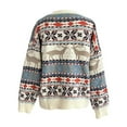 thumbnail image 6 of Oversized Sweaters for Women Fair Isle Crew Neck Striped Christmas Sweater Fashion Comfortable Fall Winter Long Sleeve Pullovers Top Multicolor, 6 of 7