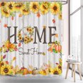 thumbnail image 2 of Fall Shower Curtain, Autumn Thanksgiving Sunflower Pumpkin Leaves Shower Curtain with Hooks, Farmhouse Home Sweet Home Fabric Bathroom Curtain 69W X 70L Inch, 2 of 2