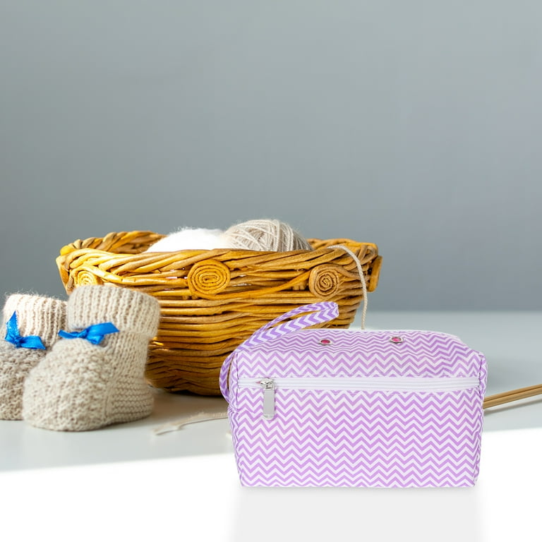 Wool Storage Bag Crochet Bags for Crocheting Knitting Cotton Tools Sewing Small Purple