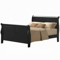 ACME Louis Philippe III Queen Sleigh Bed in Black , Multiple Sizes