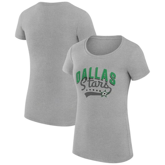 Women's G-III 4Her by Carl Banks Gray Dallas Stars Super-Slim Fit Lightweight Filigree Logo T-Shirt